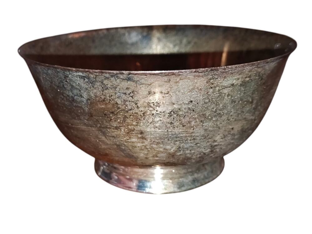 Paul Revere Reproduction Oneida Silver Bowl TARNISHED FOOTED SERVING BOWL 6" SM